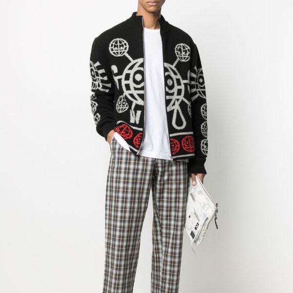 Walter Van Beirendonck Globe Knit Jacket Cream - Picture 7 of 10